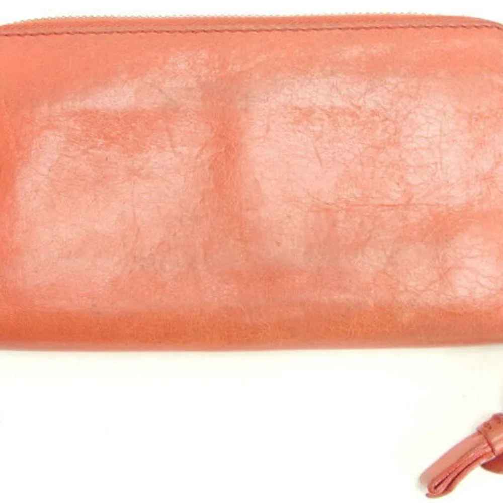 Chloe Wallet Purse Long Wallet Logo Orange Woman Authentic Used - Picture 3 of 6